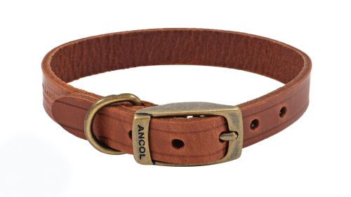 Bisley heritage leather dog collar 35-43cm